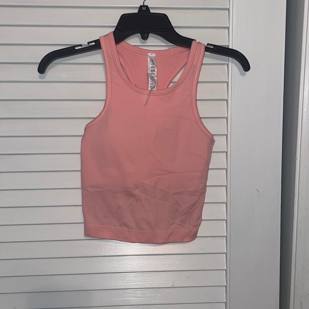 lululemon ebb to street crop top strawberry milkshake -4